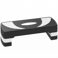 HOMCOM Aerobic-Stepper 3-stufig höhenverstellbar 80 x 31 x 20 cm Schwarz+Grau