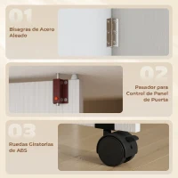 HOMCOM Mesa de Cocina Plegable con Ruedas Alas Abatibles Cajón y Estantes para 2-4 Personas 120x72x75 cm Blanco(m-6)