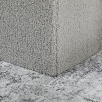 HOMCOM Puff de Armazenamento, Banco Estofado com Espaço e Tampa para Sala, Quarto, Corredor, Cinza Claro(m-5)