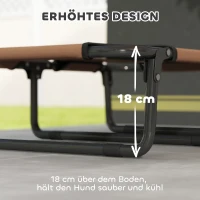 PawHut Erhöhtes Hundebett klappbar Haustierbett, Outdoor Hundeliege mit Netzdesign Kaffee Oxford 75 x 51 x 18 cm(m-4)