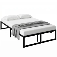 HOMCOM 4ft Small Double Bed Frame with Underbed Storage and Steel Slat Support, 32.5 cm Height, Noise-Free, Black(m-15)