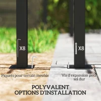 Outsunny Pergola 3 x 3 m avec Auvent Rétractable et Rideaux, Abri de Soleil UPF30+ pour Jardin, Terrasse, Extérieur(m-7)