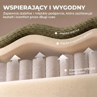 HOMCOM Sofa 3-osobowa, zaokrąglona i bezramowa, z przestronnym siedziskiem, grubo tapicerowana, bez montażu, Ciemnozielony(m-5)