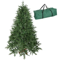 HOMCOM Künstlicher Weihnachtsbaum, realistisches Aussehen, klappbare Zweige, Holzsockel(m-12)