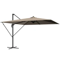 Outsunny Alu Ampelschirm 2,8 x 2,8 cm 360° drehbar neigbar Sonnenschirm mit Kurbel Ständer Abdeckung, Höhenverstellbar(m-1)