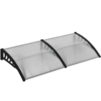 Outsunny Cobertura para porta, proteção contra chuva, vento e granizo, policarbonato, hastes de ligação em alumínio, 200 x 96 x 27 cm, preto(m-7)