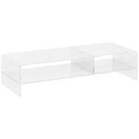 HOMCOM Suporte para monitor com compartimento para teclado, transparente, para monitores até 60,96 cm, 2 níveis, acrílico, 50,8 x 19 x 12 cm(m-1)