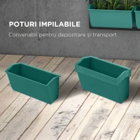 Outsunny Grădină Verticală de Perete pe 3 Niveluri cu 6 Ghivece, din Oțel și Plastic, 52x14x66 cm, Verde(m-7)