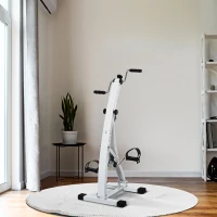 HOMCOM Pedaltrainer für Senioren extra Leise Mini Heimtrainer mit LCD Display Befestigungsband Arm- und Beintrainer Bewegungstrainer Tischfahrrad Mini Bike Fitnessgerät für Zuhause Büro(m-10)