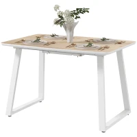HOMCOM Klappbarer Esstisch, ausziehbar, industrieller Stil, MDF-Holzoptik, Metall, 120-160 x 80 x 76 cm, Eiche(m-11)