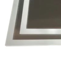 kleankin Specchio Bagno con Luce LED 3 Livelli Rettangolare, Antiappannamento e Interruttore Touch, 90x70cm(m-8)