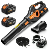 Outsunny Soffiatore a Batteria 20V, Motore Brushless 900W, 3 Livelli Velocità, Turbo Boost, Caricabatterie(m-11)