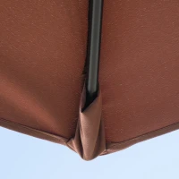 Outsunny Ombrellone a Mezzaluna Doppio 2x2 m con Apertura a Manovella e Supporto a Croce, in Acciaio e Poliestere, Caffè(m-8)