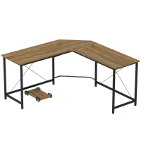 HOMCOM Corner L-Shape Computer Desk PC Workstation Writing Gaming Table Home Office(m-1)