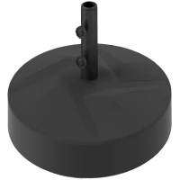 Outsunny Pied de parasol round, socle parasol extérieur à remplir avec 25 L d'eau / 30 kg de sable, 56 x 56 x 40 cm, noir(m-12)