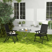 Outsunny Set of Two Folding Outdoor Chairs - Black(m-9)