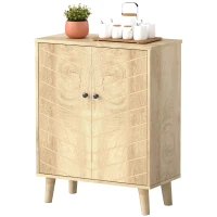 HOMCOM Vintage Storage Cabinet with Double Chevron Doors and Pine Wood Legs, Side Cabinet for Living Room, Kitchen, Bedroom(m-10)