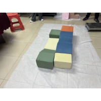 AIYAPLAY Schaumstoff Bausteine für Kinder Klettern 6 teilige Indoor Softbausteine mit utschfester Unterseite Samtoptik XXL Bunt(m-10)