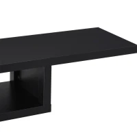 HOMCOM Floating TV Unit, Wall Mounted TV Stand with Open Shelf and 2 Cable Holes, Entertainment Unit for Living Room, Black(m-8)
