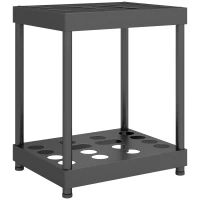 Outsunny Organizador de Ferramentas de Jardim Suporte de Ferramentas de Jardim 16 Compartimentos em 2 Níveis 42x33x50 cm Preto(m-1)