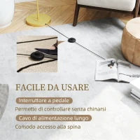 HOMCOM Lampada da Terra Arcuata con Paralume in Tessuto Effetto Lino e Acciaio con Interruttore a Pedale, Oro(m-5)
