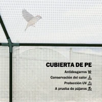 Outsunny Invernadero de Exterior 120x60x60 cm Invernadero de Jardín con 2 Ventanas Enrollables Cubierta de PE 140g/㎡ y Marco de Acero Impermeable Anti-UV para Cultivo de Plantas Verduras Translúcido(m-4)