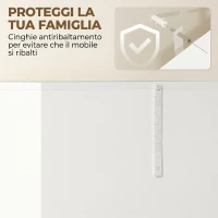 HOMCOM Dispensa Cucina con 4 Ante, 3 Ripiani Regolabili e Mensole a 5 Livelli in MDF e Truciolato, 60x35x170 cm, Bianco(m-7)