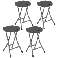 Outsunny Set of Four Folding Carry Stools - Charcoal Grey(m-1)