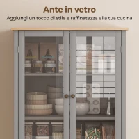 HOMCOM Mobile Dispensa a 5 Livelli con Cassetto Centrale in MDF e Truciolato, 76x40x182.5 cm, Grigio(m-4)