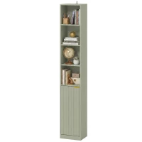 HOMCOM Bookcase Adjustable Shelf Bookshelf Anti-Tip Hardware 6-Tier Storage Cabinet Light Green(m-15)