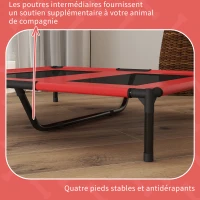 PawHut Cama Elevada Cama para Cão Gato Cama de Campanha Cama Elevada Animais Tecido Oxford Textilene Microperfurado Metal(m-4)