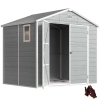 Outsunny Gerätehaus, 4,1m², Gartenhaus mit Satteldach, 240 x 190 x 180/228 cm(m-12)