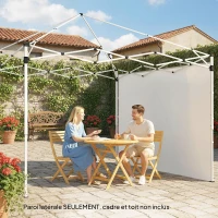 Outsunny Panneaux latéraux pour tonnelle panneaux de remplacement pour tonnelle 3 x 3 m ou 3 x 6 m, lot de 2, blanc(m-8)