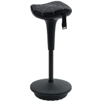 Vinsetto Bürohocker mit Schwenkfunktion, ergonomischer Hocker, höhenverstellbar 65,5-83,5 cm 120° neigbar Schwarz(m-12)