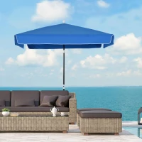 Outsunny Parasol de jardin Parasol droit inclinable rectangulaire métal polyester haute densité 2L x 2l x 2,6H m bleu(m-10)