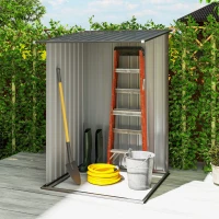 Outsunny Casetta da Giardino Porta Attrezzi in Acciaio Galvanizzato e Porta, 100x103x160cm, Marrone(m-6)