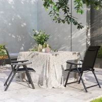 Outsunny Set of Two Folding Outdoor Chairs - Black(m-7)