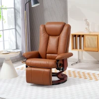 HOMCOM Faux Leather Recliner Chair - Brown(m-10)