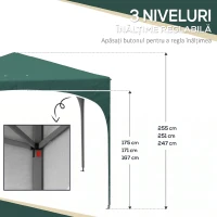 Outsunny Cort cu Copertina Pliabila de 3x3m, Verde(m-5)