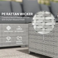 Outsunny 6 Pieces Rattan Corner Sofa Set - Mixed Grey(m-4)