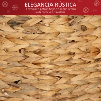 HOMCOM Base de Árbol de Navidad de 60 cm de Jacinto de Agua Trenzado a Mano para Fiestas Decoración Festiva Hogar Natural(m-5)