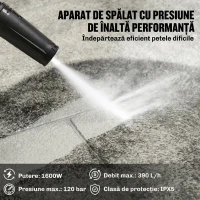 Outsunny Aparat de Spălat cu Presiune 1600w cu Duză Reglabilă, 120 Bar, Galben(m-4)