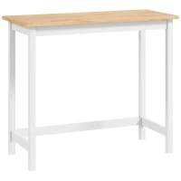 HOMCOM Mesa alta, aparência de carvalho, compacta, para 2 pessoas, Madeira natural+Branco(m-1)