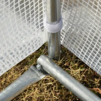 Outsunny Serra a Tunnel con Porta, Pannelli e 8 Finestre Avvolgibili, in Acciaio Zincato e PE, 3.97x3x2 m, Bianco(m-8)