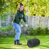 DURHAND Heavy Duty Garden Lawn Roller Push Tow Water Sand Filled 46L Equipment Manual Push Rolling Drum(m-2)