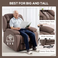 HOMCOM Power Lift Recliner Chair with Vibration Massage, Lift Chair for Elderly with Footrest, Remote, Side Pocket, Dark Brown(m-9)