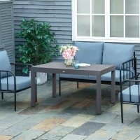 Outsunny Extendable Garden Table 135-270cm x 90cm x 75cm, 10 Seater Outdoor Dining Table with Aluminium Frame for Lawn, Balcony and Backyard, Grey(m-2)