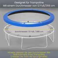 SPORTNOW Ersatz-Randabdeckung für Trampoline, wasserfest, reißfest, Ø366 cm, Blau(m-4)