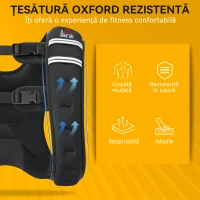HOMCOM Vestă cu greutăți 10kg, respirabilă, cu buzunar pentru obiecte și bretele, din material Oxford, 40x35 cm, neagră(m-4)