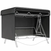 Outsunny Housse de Protection balancelle de Jardin bâche étanche dim. 2,15L x 1,55l x 1,5H m PE Noir(m-14)